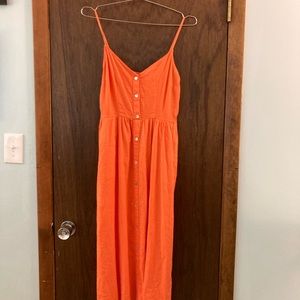 Small pocketed orange summer dress